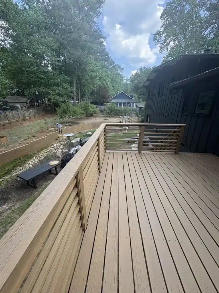 Natural wood deck stained and sealed — MG Barillas Painting